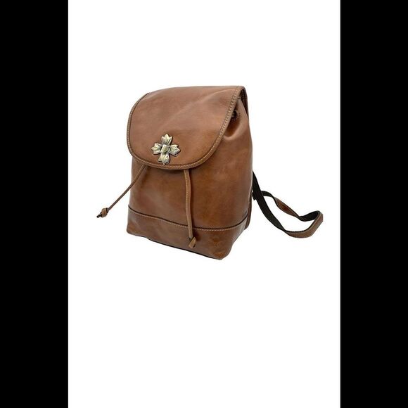 Patricia Nash Handbags - Patricia Nash Leather Large Seluci Backpack Cognac